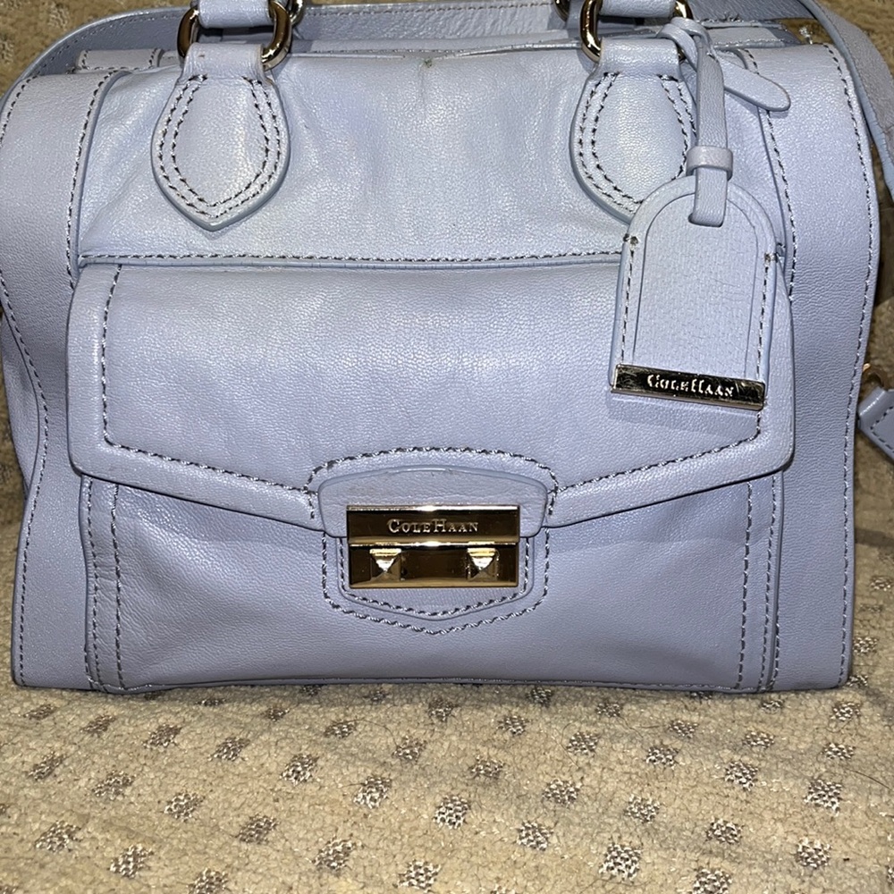 Cole Haan light blue all leather bag